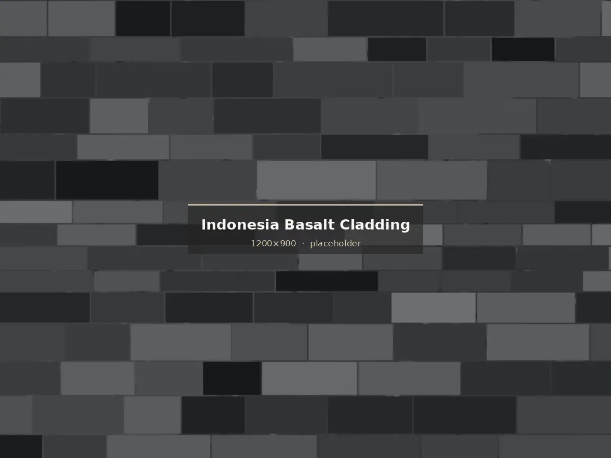 Basalt stone cladding panels on a contemporary facade